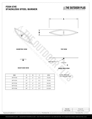 The Outdoor Plus - Fish Eye Stainless Steel Burner.