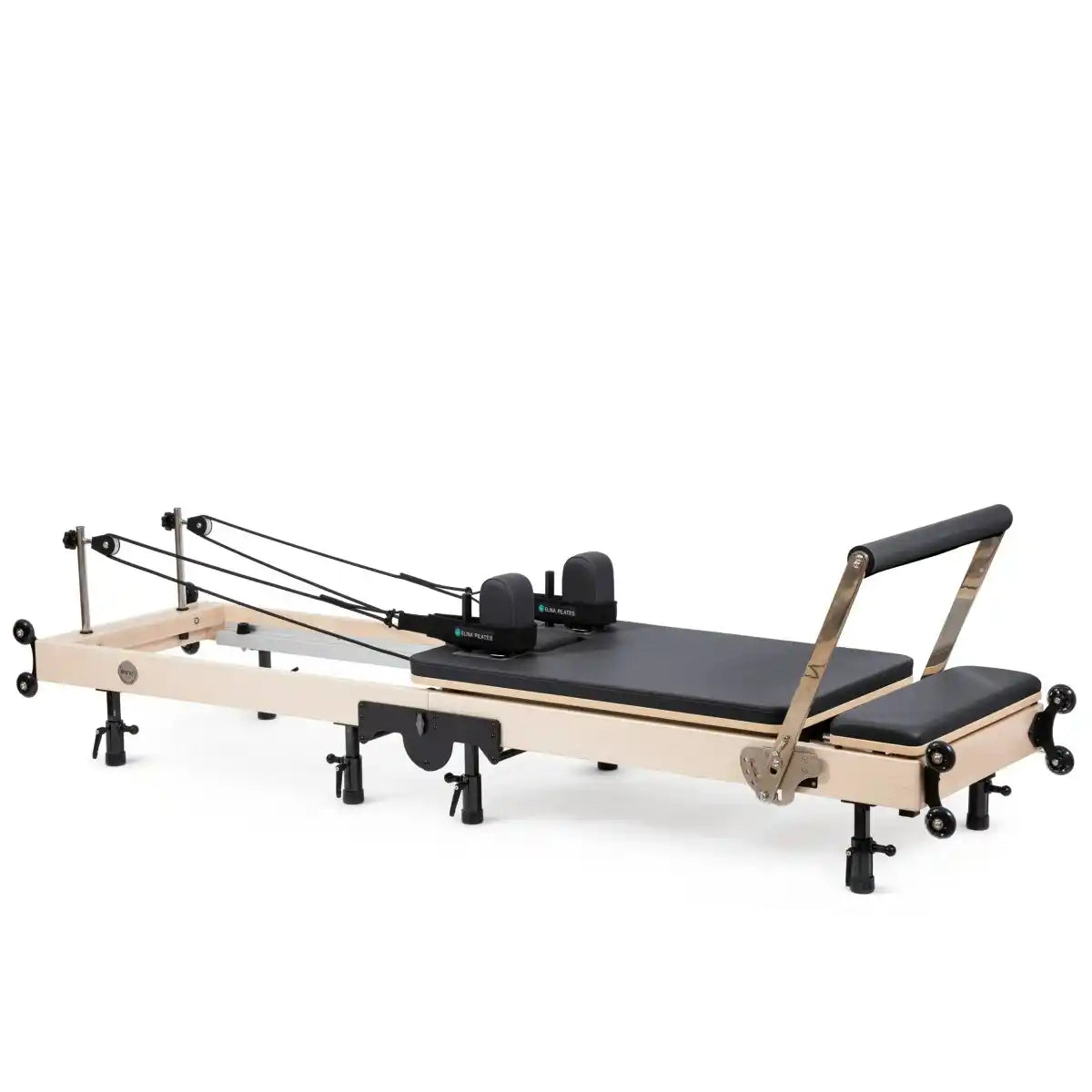 Foldable Pilates Reformer Machine: Maple Wood.