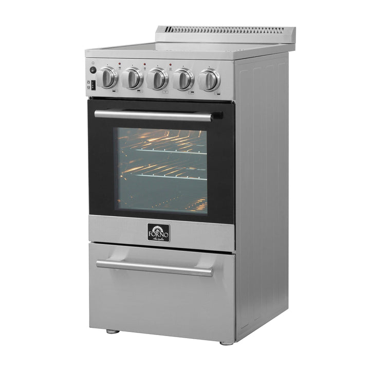Forno 20" Freestanding Electric Range With 4 Elements in Stainless Steel, FFSEL6052-20.