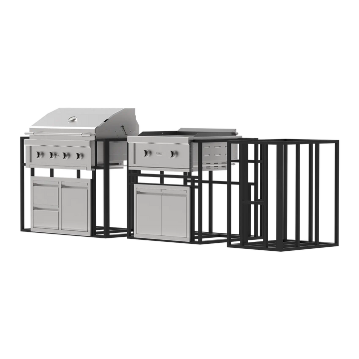 Grill Signature Collection 3 Outdoor Kitchen Island with 36” Grill & Griddle.