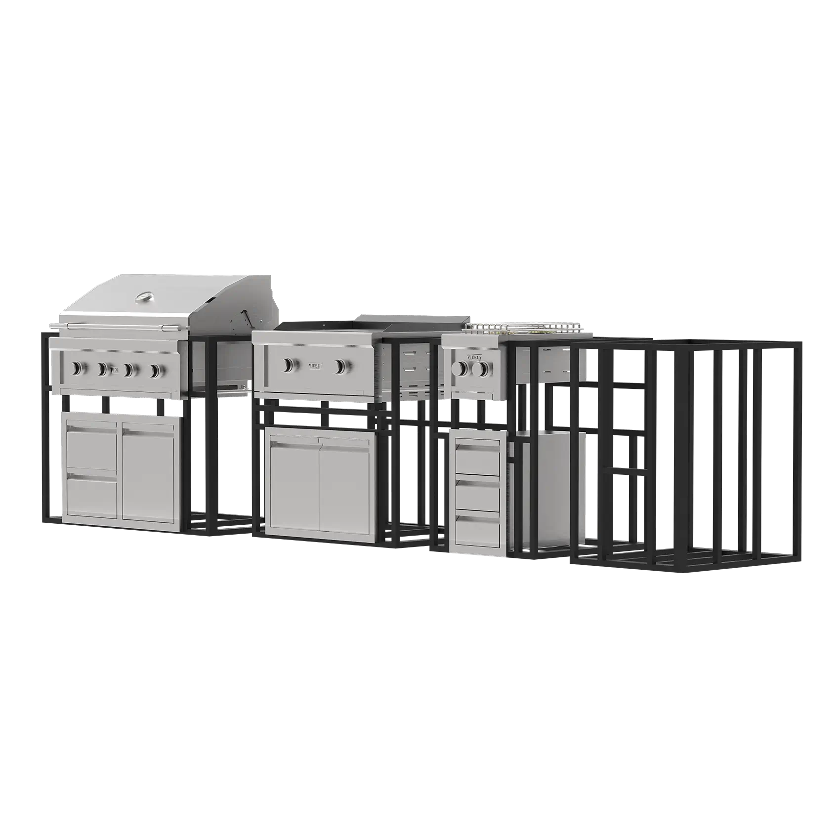 Grill Signature Collection 4 Outdoor Kitchen Island with 36” Grill & Griddle.