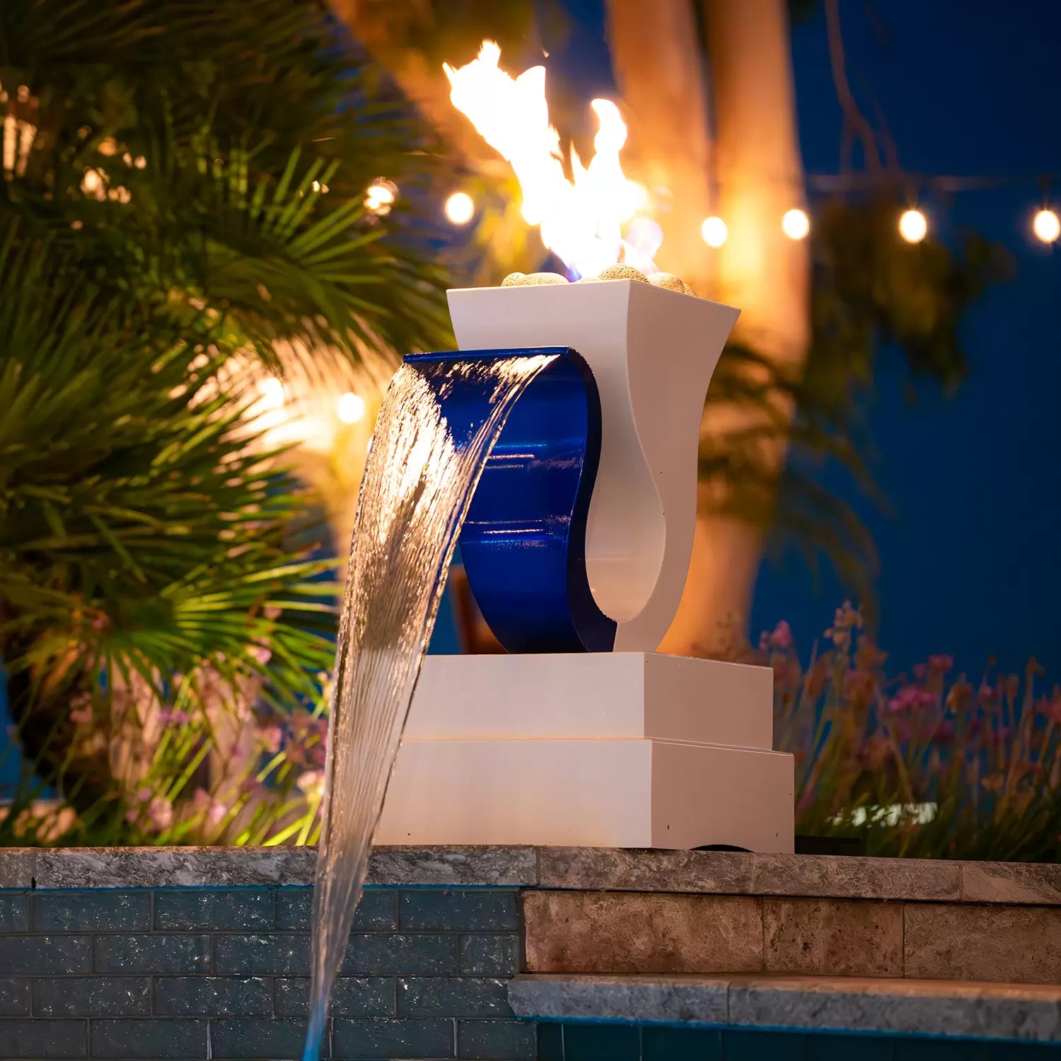 Designer Series Fire & Water Feature 14 - Scupper High Quality Powder Coat Finish by The Outdoor Plus.