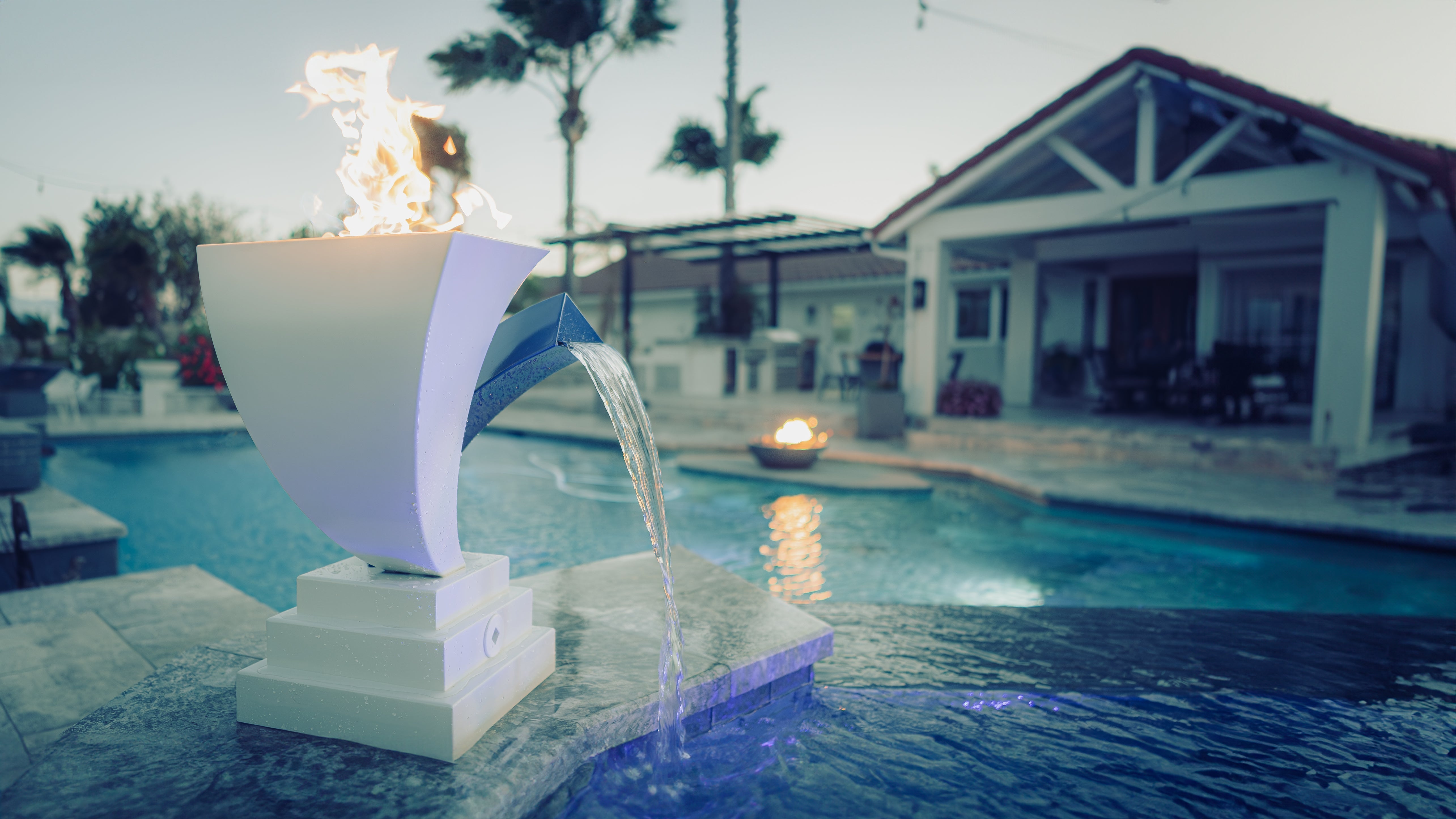 Designer Series Fire Feature 12 - Scupper High Quality Powder Coat Finish by The Outdoor Plus.