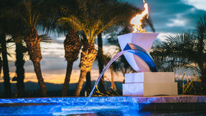 Designer Series Fire Feature 12 - Scupper High Quality Powder Coat Finish by The Outdoor Plus.