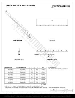 Linear Bullet Burner - Brass / Stainless Steel by The Outdoor Plus.
