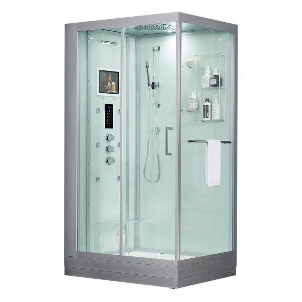 Maya Bath White Platinum Lucca Steam Shower - Left (206).