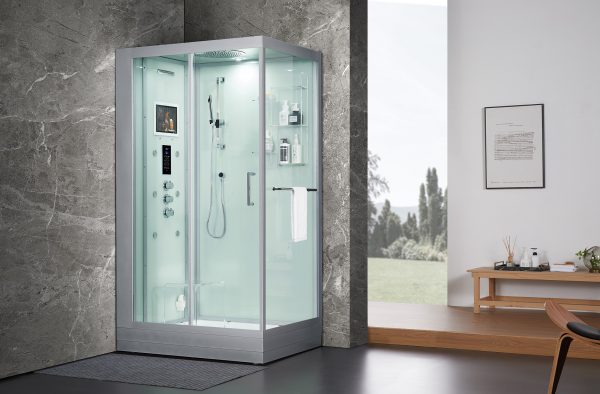 Maya Bath White Platinum Lucca Steam Shower - Left (206)