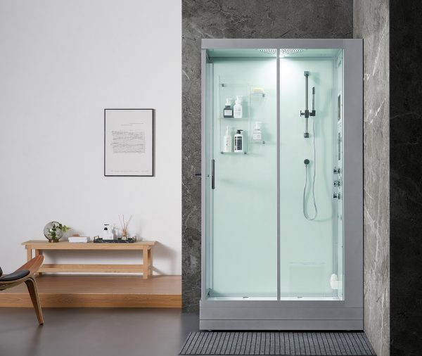 Maya Bath White Platinum Lucca Steam Shower - Right (204)