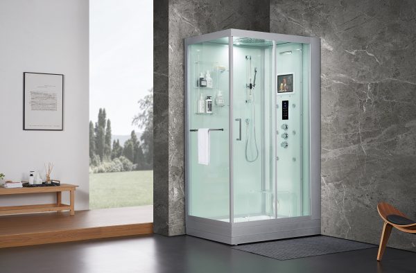 Maya Bath White Platinum Lucca Steam Shower - Right (204)