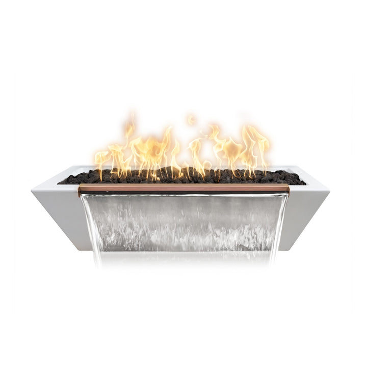 The Outdoor Plus Linear Maya Concrete Fire & Water Bowl.