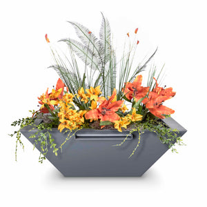 The Outdoor Plus Maya Powdercoated Steel Planter & Water Bowl.
