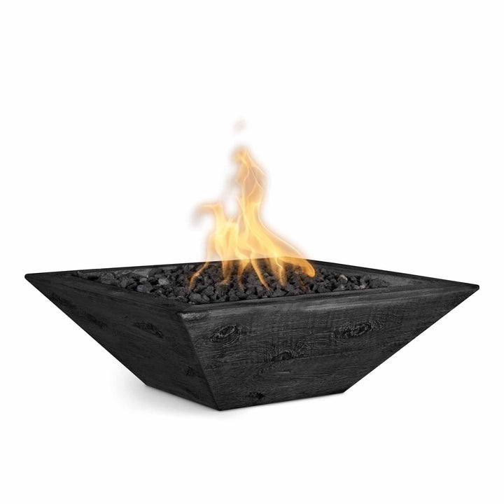 The Outdoor Plus Maya Wood Grain Concrete Fire Bowl.