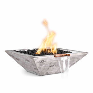 The Outdoor Plus Maya Wood Grain Concrete Fire & Water Bowl.