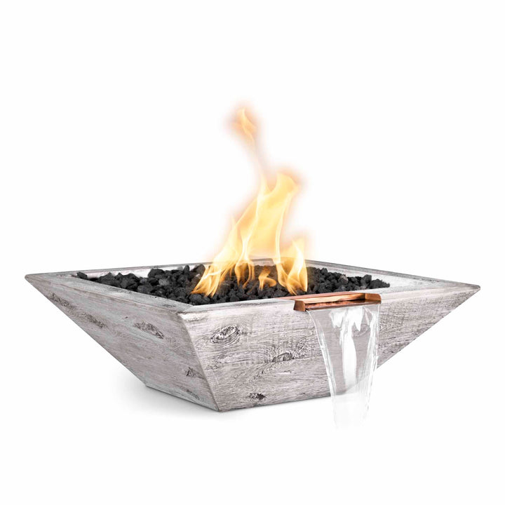 The Outdoor Plus Maya Wood Grain Concrete Fire & Water Bowl.