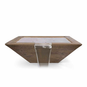The Outdoor Plus Maya Wood Grain Concrete Water Bowl.