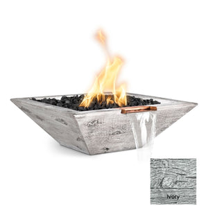 The Outdoor Plus Maya Wood Grain Concrete Fire & Water Bowl.