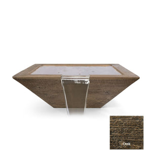 The Outdoor Plus Maya Wood Grain Concrete Water Bowl.