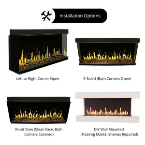 Modern Flames Orion Multi 3-Sided Built-In/Wall-Mounted Electric Fireplace.