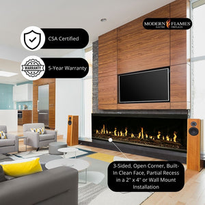Modern Flames Orion Multi 3-Sided Built-In/Wall-Mounted Electric Fireplace.