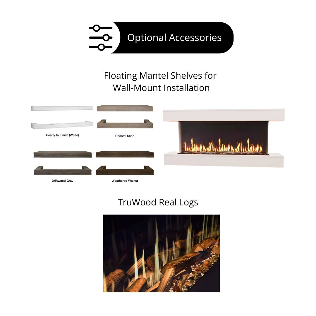 Modern Flames Orion Multi 3-Sided Built-In/Wall-Mounted Electric Fireplace.
