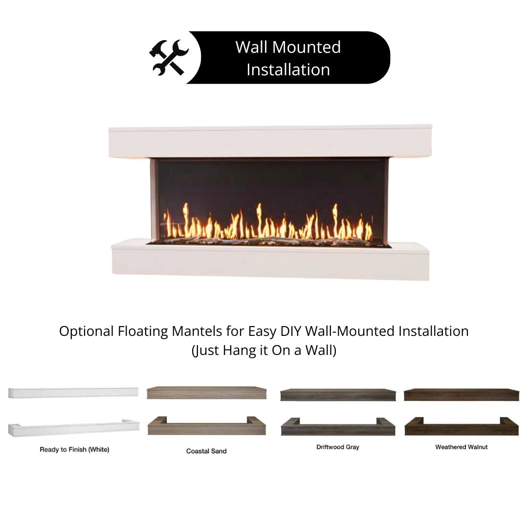 Modern Flames Orion Multi 3-Sided Built-In/Wall-Mounted Electric Fireplace.