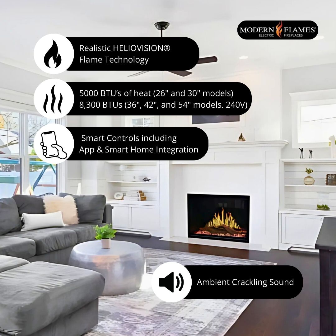 Modern Flames Orion Traditional Built-In Electric Fireplace.