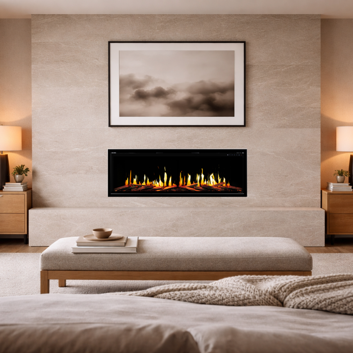 Modern Flames Orion Slim Built-In / Wall-Mounted Electric Fireplace for 2x6 Walls.