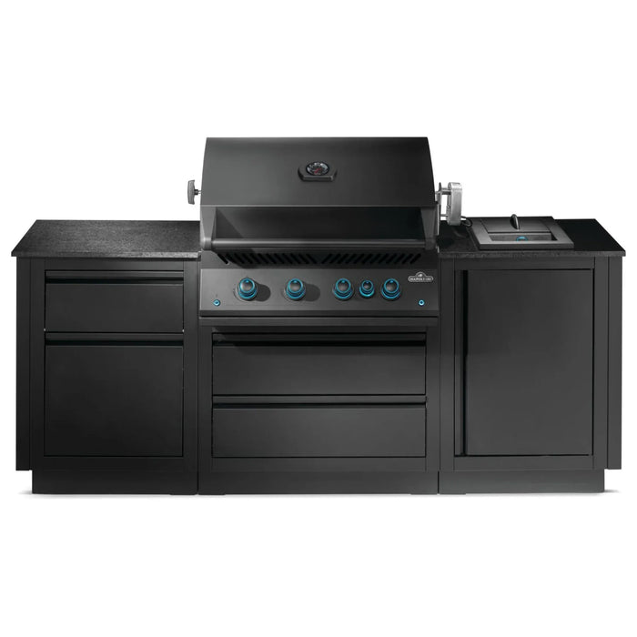 Napoleon Oasis 300 Outdoor Kitchen w/ Built-in 700 Series 32 Gas Grill & Black Pearl Granite Countertop.