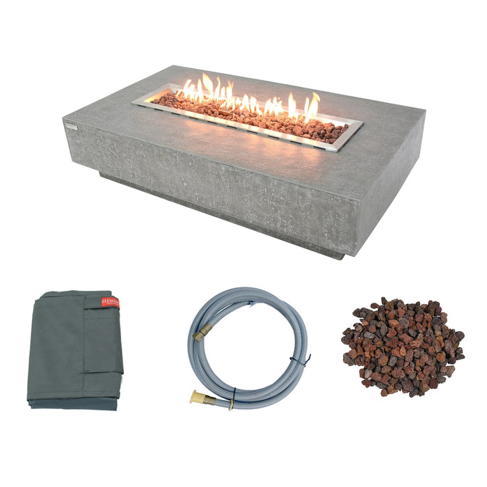 Elementi  Hampton Fire Table Rectangle Concrete Fire Pit (OFG139)