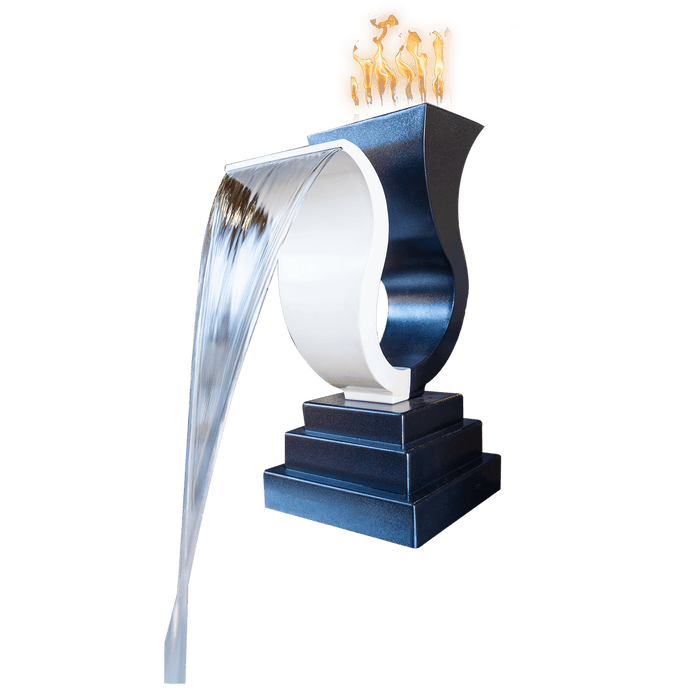 Designer Series Fire & Water Feature 14 - Scupper High Quality Powder Coat Finish by The Outdoor Plus.