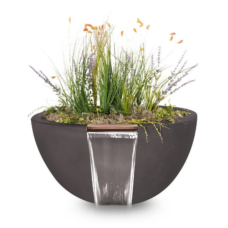 The Outdoor Plus Luna Concrete Planter & Water Bowl.