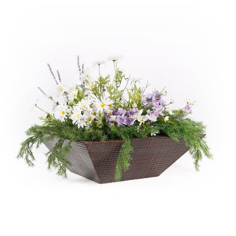 The Outdoor Plus Maya Hammered Copper Planter Bowl.