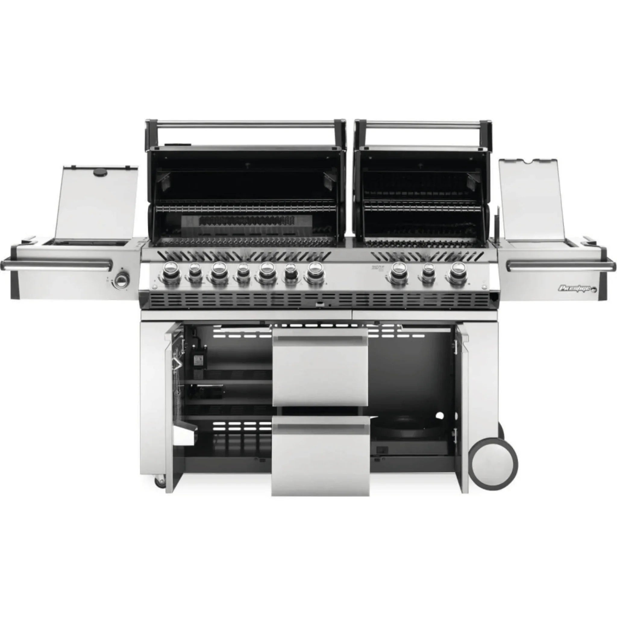 Napoleon Prestige PRO™ 825 RSBI Premium Freestanding Gas Grill with Power Side Burner, Infrared Rear & Bottom Burners.