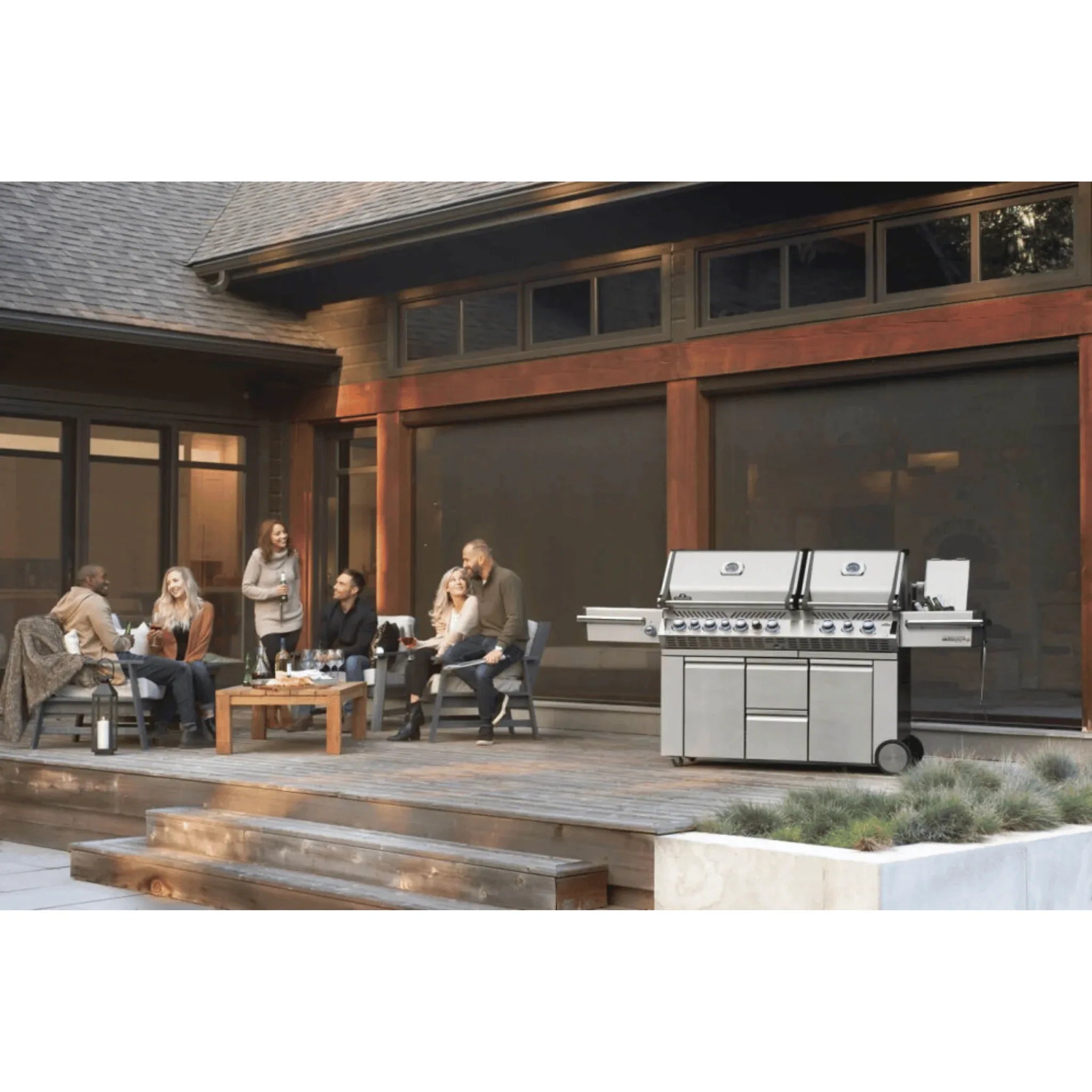 Napoleon Prestige PRO™ 825 RSBI Premium Freestanding Gas Grill with Power Side Burner, Infrared Rear & Bottom Burners.