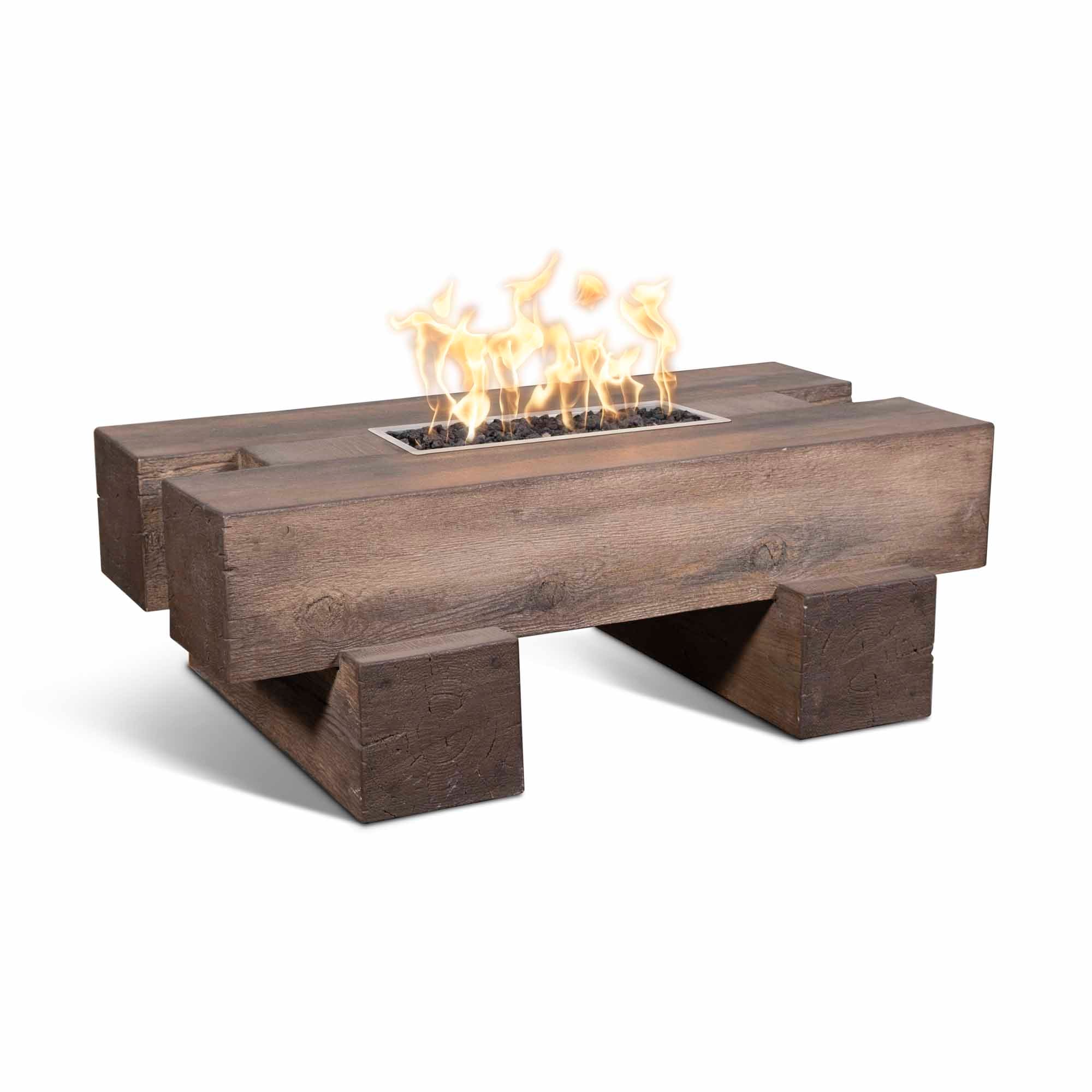 The Outdoor Plus Palo Wood Grain Concrete Fire Pit.