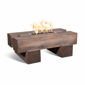 The Outdoor Plus Palo Wood Grain Concrete Fire Pit.