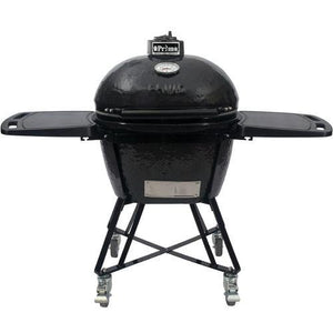 Primo All-In-One Oval Large 300 Charcoal Ceramic Kamado Grill With Cradle, Side Shelves, And Stainless Steel Grates PGCLGC.