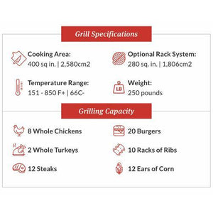 Primo All-In-One Oval XXL Charcoal Ceramic Kamado Grill With Cradle, Side Shelves, And Stainless Steel Grates PGCXXLC.