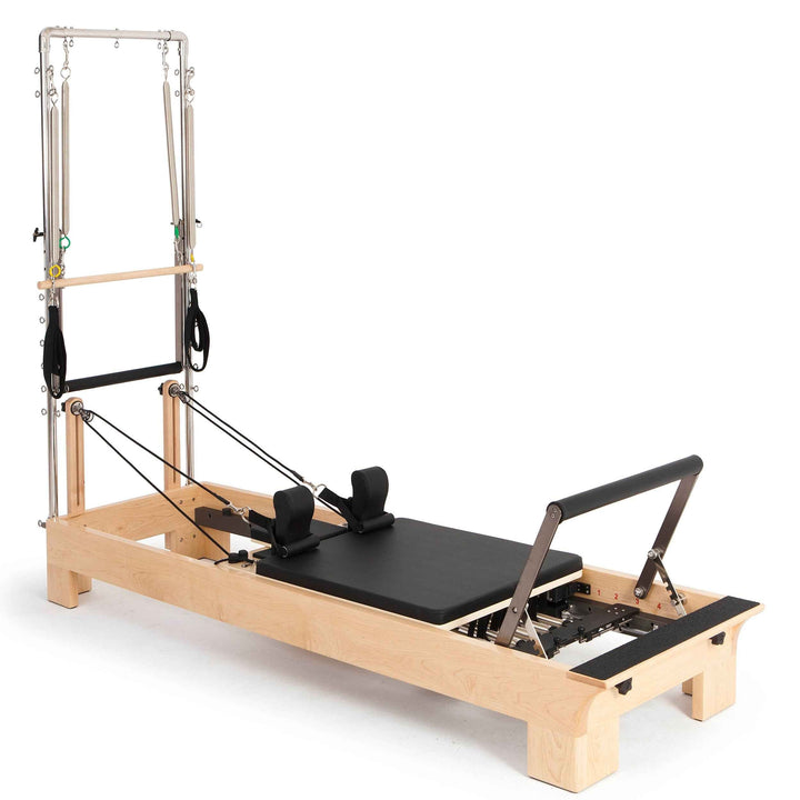 Elina Pilates® Pilates Wood Reformer with tower.