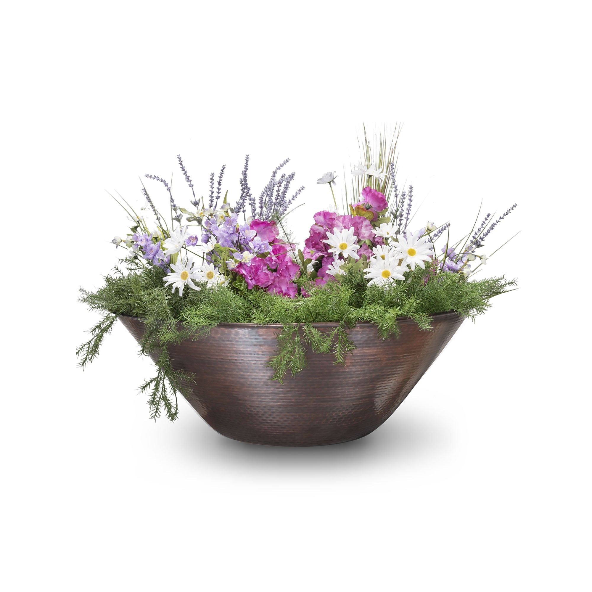 The Outdoor Plus Remi Hammered Copper Planter Bowl.