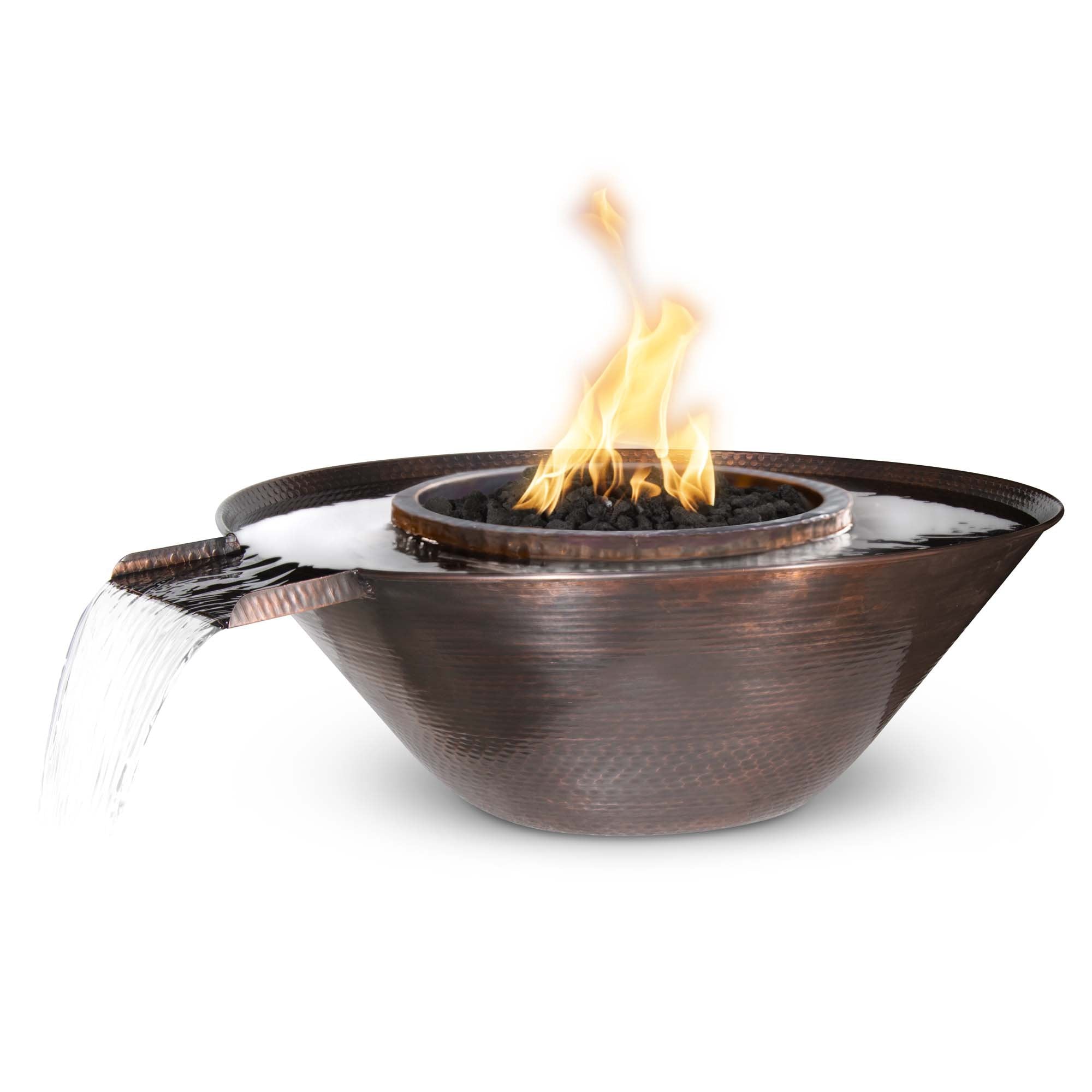 The Outdoor Plus Remi Copper Fire & Water Bowl - Gravity Spill.