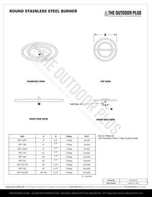 Round Stainless Steel Burner by The Outdoor Plus.