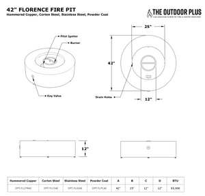 The Outdoor Plus Florence Metal Fire Pit 42".