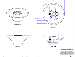 The Outdoor Plus 48" Cazo Concrete Fire & Water Bowl - 360° Spill.