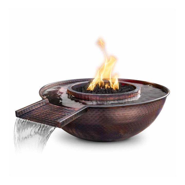 The Outdoor Plus Sedona Copper Fire & Water Bowl - Gravity Spill.