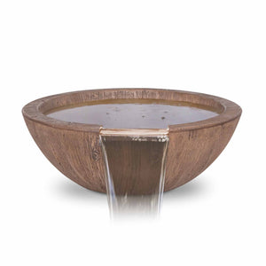 The Outdoor Plus Sedona Wood Grain Concrete Water Bowl.