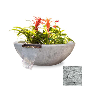 The Outdoor Plus Sedona Wood Grain Concrete Planter & Water Bowl.