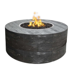 The Outdoor Plus Sequoia Wood Grain Concrete Fire Pit.