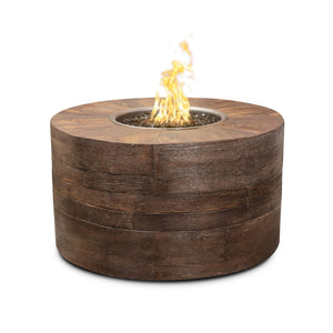 The Outdoor Plus Sequoia Wood Grain Concrete Fire Pit.