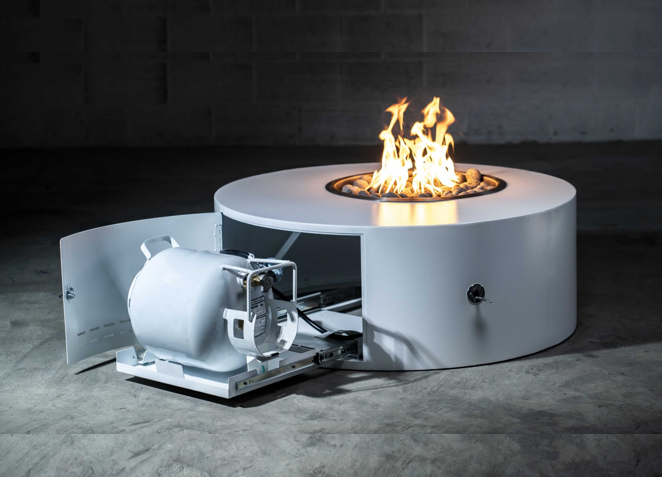 The Outdoor Plus Isla Low Profile Fire Pit.